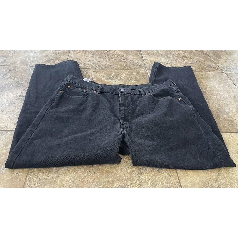 Levis 550 Jeans mens 44x32 Relaxed striaght black Fit 42X32